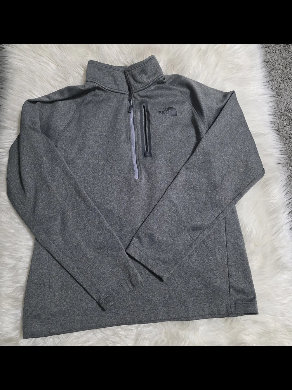 The North Face Men's Heather Gray Quarter-Zip Fleece Pullover